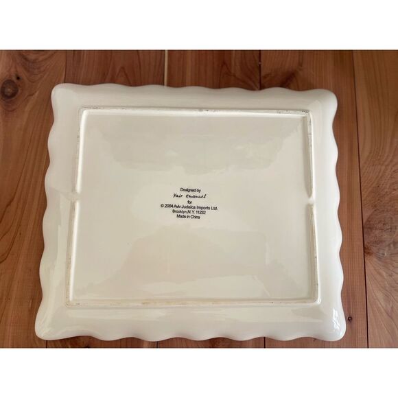 VINTAGE YAIR EMANUEL DESIGNED JUDAIC ART CERAMIC SERVING TRAY - Picture 4 of 6